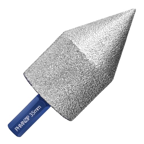 Diamant Fingerfräser 35mm Fingerbohrer Diamants Schleifbits Fasenbohrer mit HEX-Schaftadapter Diamantfräser Vergrößerung Vorhandener Löcher für Porzellan, Marmor, Keramik, Granit Diamant Fingerfräser 35mm Fingerbohrer Diamants Schleifbits Fasenbohrer mit HEX-Schaftadapter Diamantfräser Vergrößerung Vorhandener Löcher für Porzellan, Marmor, Keramik, Granit von PHMNZIP