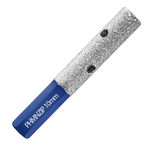 Diamant Schleifkörper 10mm Diamants Fingerfräser Schleifbits Fingerbohrer Fasenbohrer mit HEX-Schaftadapter Diamantfräser Vergrößerung Vorhandener Löcher für Porzellan, Marmor, Granit von PHMNZIP