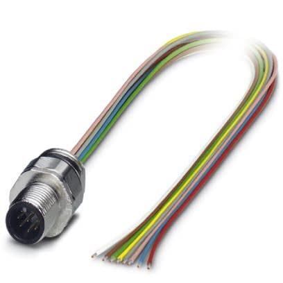 PHOENIX CONTACT SACC-EC-M12MS-8CON-PG9/0,5 Einbausteckverbinder 8-Polig, M12, A-Kodiert, Vorderwund-Schraubmontage mit Pg9-Gewinde, mit 0.5m TPE-Litze, Größe 8 x 0.25mm² Leiterquerschnitt, 29.230g PHOENIX CONTACT SACC-EC-M12MS-8CON-PG9/0,5 Einbausteckverbinder 8-Polig, M12, A-Kodiert, Vorderwund-Schraubmontage mit Pg9-Gewinde, mit 0.5m TPE-Litze, Größe 8 x 0.25mm² Leiterquerschnitt, 29.230g von PHOENIX CONTACT