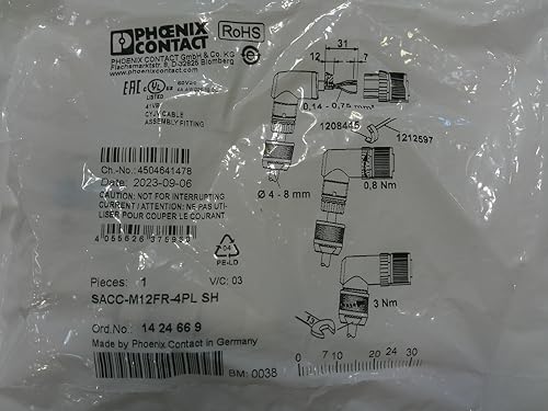 Phoenix Contact SACC 13 M12 Rundsteckverbinder Buchse 4-polig / 4.0A Kabelmontage, Schraubanschluss IP65, IP67 von PHOENIX CONTACT