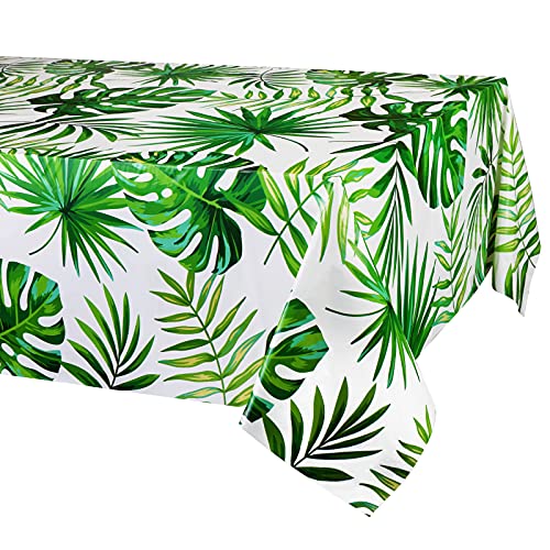 Hawaii Palmenblätter Tischdecken für Hawaii Party Dekoration, 3PCS Hawaii Luau Einweg-Tischdecken (Rechteckig) Aloha Tropische Tischdecken für Safari Dschungel Baby Dusche Geburtstag Party von PHOGARY