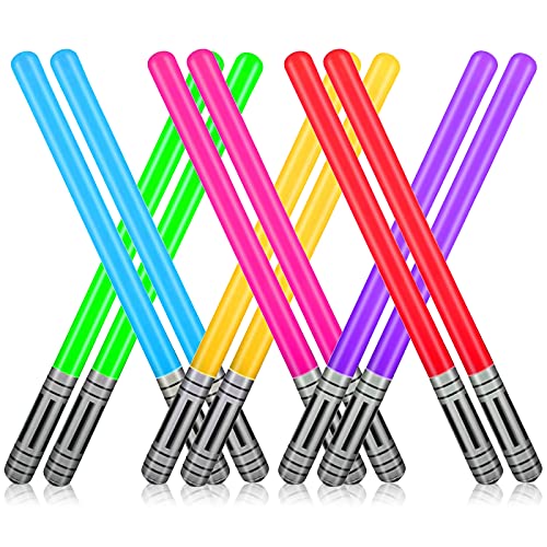 PHOGARY 12 Stück Aufblasbare Ballons, 100cm Aufblasbares Schwert, Lichtschwert Schwert Stick Ballons 6 Farben Aufblasbares Schwert Für Party Supplies Party Favors von PHOGARY