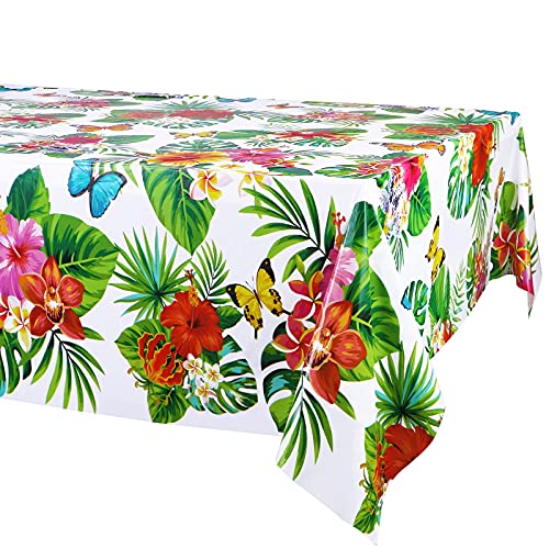PHOGARY 3 PCS Tischdecken für Hawaiianische Partydekoration, Luau Party Tischdecke, Rechteckig Tischdecken, Aloha Hawaii Sommer Geburtstag Mädchen Party von PHOGARY