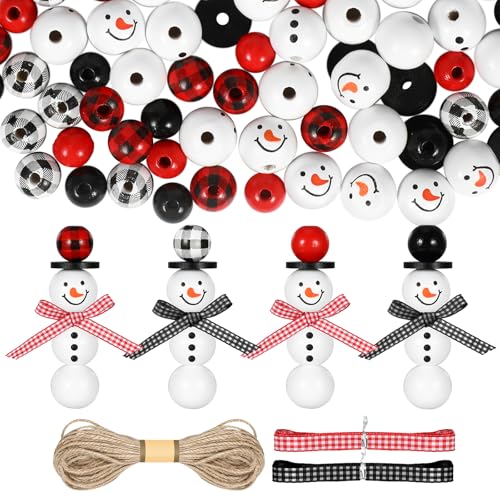PHOGARY 70 Stück Weihnachten Holzperlen mit Gesicht, 20mm Schneemann Holzperlen mit Hanfseil Schal für Schneemann Bastelset Weihnachten, Weihnachtsbaumschmuck, DIY-weihnachten Basteln kinder PHOGARY 70 Stück Weihnachten Holzperlen mit Gesicht, 20mm Schneemann Holzperlen mit Hanfseil Schal für Schneemann Bastelset Weihnachten, Weihnachtsbaumschmuck, DIY-weihnachten Basteln kinder von PHOGARY