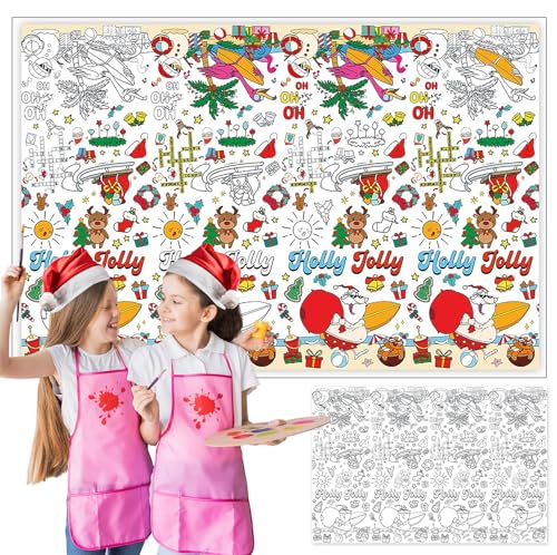 PHOGARY Ausmaltischdecke für Kinder, Papiertischdecken zum Ausmalen Kinder, 180x120CM Holly Jolly Maltischdecke Ausmal Tischdecke für Geschenk Kindergeburtstag Party PHOGARY Ausmaltischdecke für Kinder, Papiertischdecken zum Ausmalen Kinder, 180x120CM Holly Jolly Maltischdecke Ausmal Tischdecke für Geschenk Kindergeburtstag Party von PHOGARY