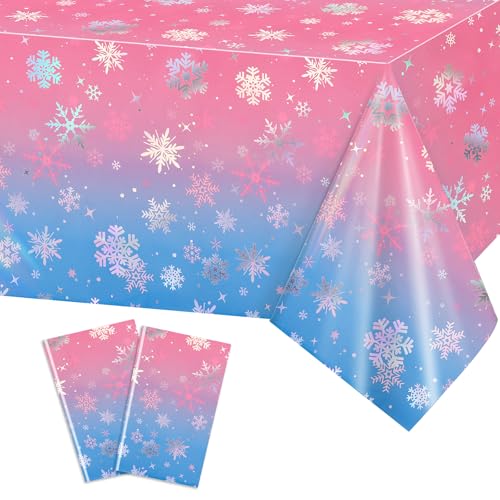 PHOGARY Schillernde Tischdecke Weihnachten Schneeflocke Tischdecke Frozen Themen-Party-Dekorationen Holographische Tischdecke Party-Dekorationen Kunststoff-Tischdecken für rechteckige Tische PHOGARY Schillernde Tischdecke Weihnachten Schneeflocke Tischdecke Frozen Themen-Party-Dekorationen Holographische Tischdecke Party-Dekorationen Kunststoff-Tischdecken für rechteckige Tische von PHOGARY