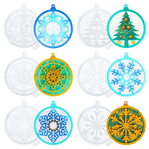 PHOGARY Schneeflocken Epoxidharz Formen Weihnachtsdekorationen Schneeflocken Silikonformen, 6pcs Kristall Epoxid Gussform, Weihnachtshandwerk, Weihnachtsbaum Anhänger Ornamente PHOGARY Schneeflocken Epoxidharz Formen Weihnachtsdekorationen Schneeflocken Silikonformen, 6pcs Kristall Epoxid Gussform, Weihnachtshandwerk, Weihnachtsbaum Anhänger Ornamente von PHOGARY