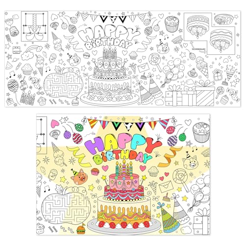 PHOGARY Tischdecke zum ausmalen Kinder, Maltischdecke für Kinder Malpapier Tischdecke zum ausmalen Papiertischdecke Ausmaltischdecke für Mädchen von PHOGARY