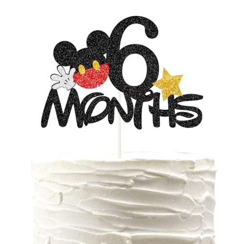 PHOHUI HAVE A NICE TIME Tortenaufsatz für 6 Monate, Maus 1/2 halbe Geburtstagsparty-Dekorationen, Happy 6 Months Cake Topper, Schwangerschaftsparty-Kuchendekoration. von PHOHUI HAVE A NICE TIME
