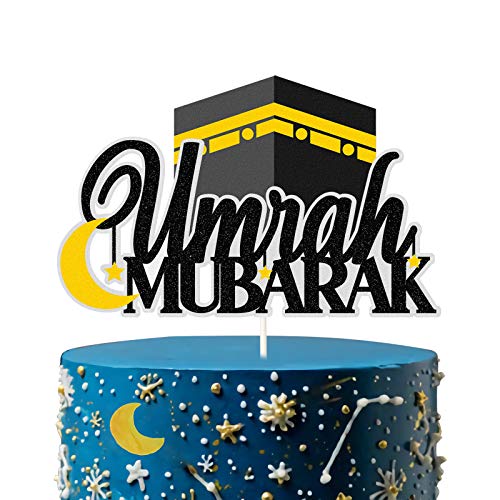 Schwarzer Glitzer Umrah Mubarak Cake Topper-Happy Eid Party Decor - islamische muslimische Party Dekorationen Supplies von PHOHUI HAVE A NICE TIME