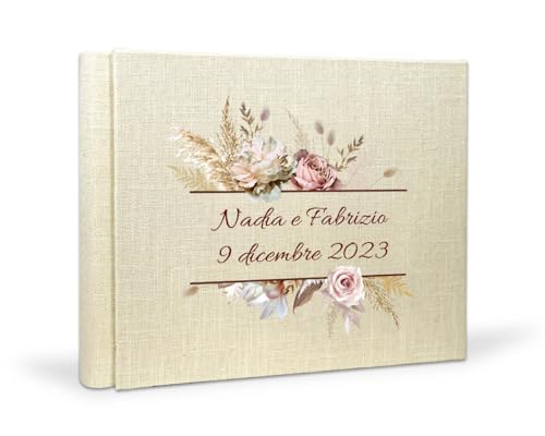 PHOTOCITY Fotoalbum zum Selbstgestalten, für Fotos im Format 10x13-60 Seiten - Größe 30x25 cm - Geschenk zur Hochzeit zum Hochzeitstag - Ehepaar (Lino, 30x25 60 pagine) von PHOTOCITY