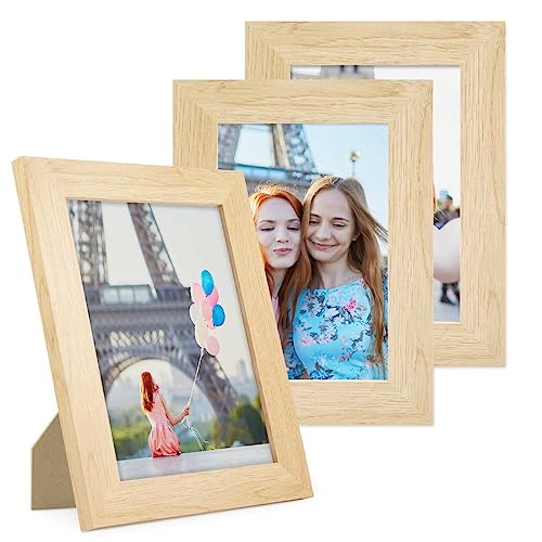 PHOTOLINI Bilderrahmen 10x15 cm MDF-Holz Natur, breite Rahmen, 3er Set, modern, bruchsicheres Acrylglas, zum Aufhängen & Aufstellen, extra Zubehör - für Ihre stilvolle Wanddekoration PHOTOLINI Bilderrahmen 10x15 cm MDF-Holz Natur, breite Rahmen, 3er Set, modern, bruchsicheres Acrylglas, zum Aufhängen & Aufstellen, extra Zubehör - für Ihre stilvolle Wanddekoration von PHOTOLINI