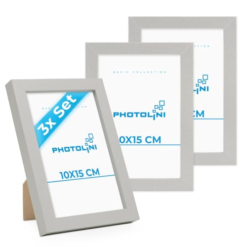 PHOTOLINI Bilderrahmen 10x15 Silber MDF-Holz, 3er Set Poster-Rahmen, bruchsicheres Acrylglas, zum Aufhängen & Aufstellen, extra Zubehör - für Fotos & Poster PHOTOLINI Bilderrahmen 10x15 Silber MDF-Holz, 3er Set Poster-Rahmen, bruchsicheres Acrylglas, zum Aufhängen & Aufstellen, extra Zubehör - für Fotos & Poster von PHOTOLINI
