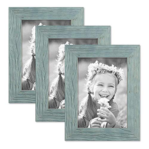 Bilderrahmen 13x18 cm Holz Blau, 3er Set Echtholz-Rahmen rustikal, Strandhaus, Made in Germany, Echtglas, zum Aufhängen & Aufstellen, extra Zubehör - Treibholzlook mit einem Hauch Küstenflair Bilderrahmen 13x18 cm Holz Blau, 3er Set Echtholz-Rahmen rustikal, Strandhaus, Made in Germany, Echtglas, zum Aufhängen & Aufstellen, extra Zubehör - Treibholzlook mit einem Hauch Küstenflair von PHOTOLINI