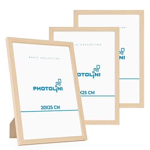 PHOTOLINI Bilderrahmen 20x25 Holz Natur aus MDF, 3er Set Poster-Rahmen, bruchsicheres Acrylglas, zum Aufhängen & Aufstellen, extra Zubehör - für Fotos & Poster PHOTOLINI Bilderrahmen 20x25 Holz Natur aus MDF, 3er Set Poster-Rahmen, bruchsicheres Acrylglas, zum Aufhängen & Aufstellen, extra Zubehör - für Fotos & Poster von PHOTOLINI