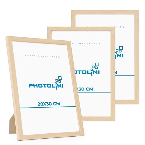 PHOTOLINI Bilderrahmen 20x30 Holz Natur aus MDF, 3er Set Poster-Bilderrahmen 30x20 cm, bruchsicheres Acrylglas, zum Aufhängen & Aufstellen, extra Zubehör - für Fotos & Poster PHOTOLINI Bilderrahmen 20x30 Holz Natur aus MDF, 3er Set Poster-Bilderrahmen 30x20 cm, bruchsicheres Acrylglas, zum Aufhängen & Aufstellen, extra Zubehör - für Fotos & Poster von PHOTOLINI