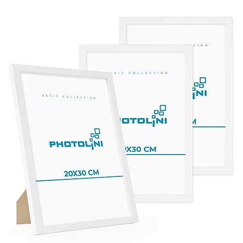 PHOTOLINI Bilderrahmen 20x30 Weiß MDF-Holz, 3er Set Poster-Bilderrahmen 30x20 cm, bruchsicheres Acrylglas, zum Aufhängen & Aufstellen, extra Zubehör - für Fotos & Poster PHOTOLINI Bilderrahmen 20x30 Weiß MDF-Holz, 3er Set Poster-Bilderrahmen 30x20 cm, bruchsicheres Acrylglas, zum Aufhängen & Aufstellen, extra Zubehör - für Fotos & Poster von PHOTOLINI