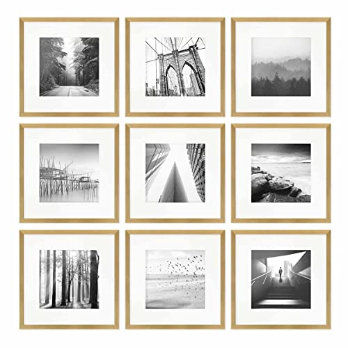 PHOTOLINI Bilderrahmen 30x30 Gold, MDF Holz Bilderrahmen Set gold, quadratisch 30x30 Diamond painting, Fotorahmen Set mit Acrylglas, 30 x 30 Rahmen mit Passepartout zum Aufhängen & Zubehör PHOTOLINI Bilderrahmen 30x30 Gold, MDF Holz Bilderrahmen Set gold, quadratisch 30x30 Diamond painting, Fotorahmen Set mit Acrylglas, 30 x 30 Rahmen mit Passepartout zum Aufhängen & Zubehör von PHOTOLINI