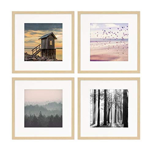 PHOTOLINI Bilderrahmen 30x30 Holz Natur aus MDF, 4er Set Poster-Rahmen mit Passepartout, bruchsicheres Acrylglas, zum Aufhängen, extra Zubehör - für Fotos & Poster PHOTOLINI Bilderrahmen 30x30 Holz Natur aus MDF, 4er Set Poster-Rahmen mit Passepartout, bruchsicheres Acrylglas, zum Aufhängen, extra Zubehör - für Fotos & Poster von PHOTOLINI