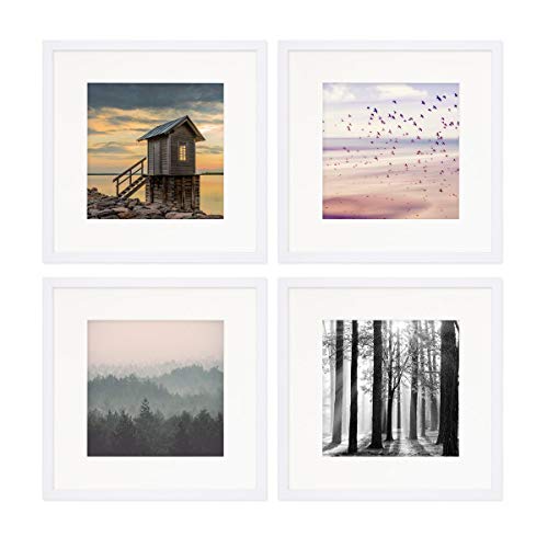 PHOTOLINI Bilderrahmen 30x30 Weiß MDF-Holz, 4er Set Poster-Rahmen mit Passepartout, bruchsicheres Acrylglas, zum Aufhängen, extra Zubehör - für Fotos & Poster PHOTOLINI Bilderrahmen 30x30 Weiß MDF-Holz, 4er Set Poster-Rahmen mit Passepartout, bruchsicheres Acrylglas, zum Aufhängen, extra Zubehör - für Fotos & Poster von PHOTOLINI