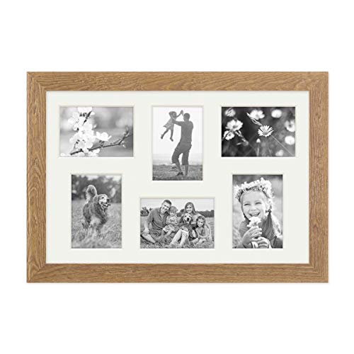 Bilderrahmen 30x45 cm Holz Eiche-Optik, Collage Rahmen 6 Fotos, Passepartout, Echtholz-Rahmen rustikal, Strandhaus, Made in Germany, Echtglas, zum Aufhängen - Treibholzlook mit einem Hauch Küstenflair Bilderrahmen 30x45 cm Holz Eiche-Optik, Collage Rahmen 6 Fotos, Passepartout, Echtholz-Rahmen rustikal, Strandhaus, Made in Germany, Echtglas, zum Aufhängen - Treibholzlook mit einem Hauch Küstenflair von PHOTOLINI
