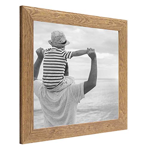 Bilderrahmen 40x40 cm Holz Eiche-Optik, quadratisch, Echtholz-Rahmen rustikal, Strandhaus, Made in Germany, Echtglas, zum Aufhängen, extra Zubehör - Treibholzlook mit einem Hauch Küstenflair Bilderrahmen 40x40 cm Holz Eiche-Optik, quadratisch, Echtholz-Rahmen rustikal, Strandhaus, Made in Germany, Echtglas, zum Aufhängen, extra Zubehör - Treibholzlook mit einem Hauch Küstenflair von PHOTOLINI