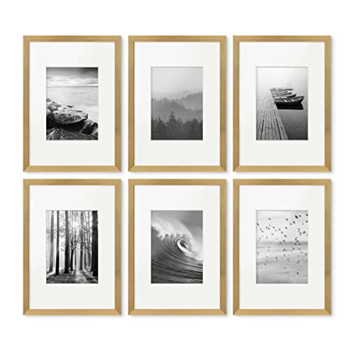 PHOTOLINI Bilderrahmen A4 Holz MDF Gold, 6er Set DIN A4 Bilderrahmen 21x30 cm mit Passepartout, bruchsicheres Acrylglas, picture frame zum Aufhängen & Aufstellen, Rahmen 30x21 für Fotos & Poster PHOTOLINI Bilderrahmen A4 Holz MDF Gold, 6er Set DIN A4 Bilderrahmen 21x30 cm mit Passepartout, bruchsicheres Acrylglas, picture frame zum Aufhängen & Aufstellen, Rahmen 30x21 für Fotos & Poster von PHOTOLINI