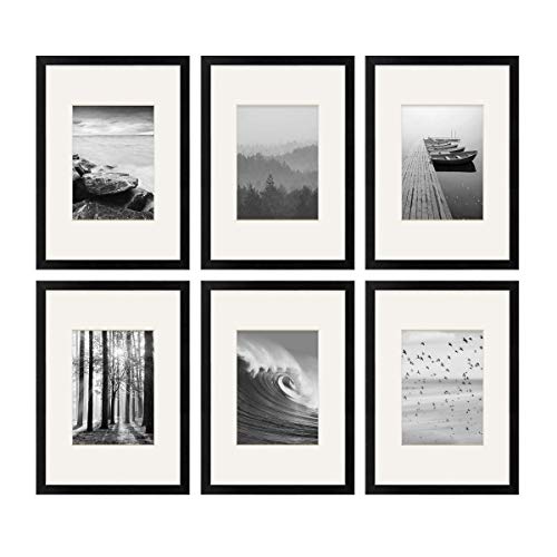 PHOTOLINI Bilderrahmen A4 Schwarz Holz MDF, 6er Set DIN A4 Bilderrahmen 21x30 cm mit Passepartout, Acrylglas, picture frame zum Aufhängen & Aufstellen, Rahmen mit Zubehör 30x21 für Fotos & Poster PHOTOLINI Bilderrahmen A4 Schwarz Holz MDF, 6er Set DIN A4 Bilderrahmen 21x30 cm mit Passepartout, Acrylglas, picture frame zum Aufhängen & Aufstellen, Rahmen mit Zubehör 30x21 für Fotos & Poster von PHOTOLINI