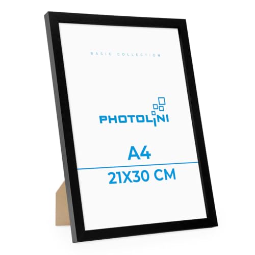 PHOTOLINI Bilderrahmen A4 Schwarz Holz MDF, DIN A4 Bilderrahmen 21x30 cm, bruchsicheres Acrylglas, picture frame zum Aufhängen & Aufstellen, Rahmen mit Zubehör 30x21 für Fotos & Poster PHOTOLINI Bilderrahmen A4 Schwarz Holz MDF, DIN A4 Bilderrahmen 21x30 cm, bruchsicheres Acrylglas, picture frame zum Aufhängen & Aufstellen, Rahmen mit Zubehör 30x21 für Fotos & Poster von PHOTOLINI