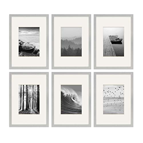 PHOTOLINI Bilderrahmen A4 Holz MDF Silber, 6er Set DIN A4 Bilderrahmen 21x30 cm mit Passepartout, bruchsicheres Acrylglas, Picture Frame zum Aufhängen & Aufstellen, Rahmen 30x21 für Fotos & Poster PHOTOLINI Bilderrahmen A4 Holz MDF Silber, 6er Set DIN A4 Bilderrahmen 21x30 cm mit Passepartout, bruchsicheres Acrylglas, Picture Frame zum Aufhängen & Aufstellen, Rahmen 30x21 für Fotos & Poster von PHOTOLINI