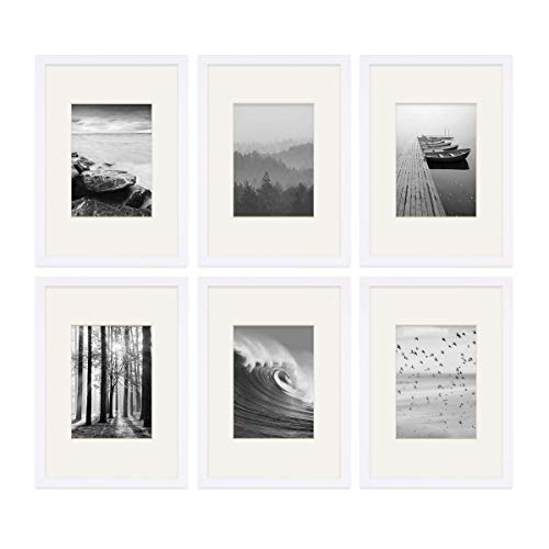 PHOTOLINI Bilderrahmen A4 Holz MDF Weiß, 6er Set DIN A4 Bilderrahmen 21x30 cm mit Passepartout, Acrylglas, picture frame zum Aufhängen & Aufstellen, Rahmen mit Zubehör 30x21 für Fotos & Poster PHOTOLINI Bilderrahmen A4 Holz MDF Weiß, 6er Set DIN A4 Bilderrahmen 21x30 cm mit Passepartout, Acrylglas, picture frame zum Aufhängen & Aufstellen, Rahmen mit Zubehör 30x21 für Fotos & Poster von PHOTOLINI