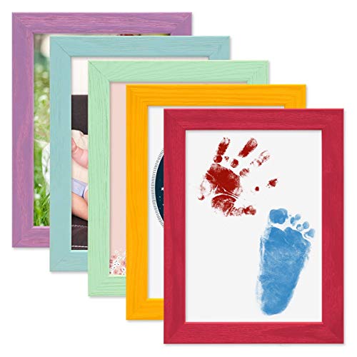 PHOTOLINI Bilderrahmen Kinderzimmer 13x18 cm Bunt, 5er Set Wechselrahmen farbig, Holz, Acrylglas, Made in Germany, zum Aufstellen & Aufhängen, mit Zubehör - für bunte Kinderbilder PHOTOLINI Bilderrahmen Kinderzimmer 13x18 cm Bunt, 5er Set Wechselrahmen farbig, Holz, Acrylglas, Made in Germany, zum Aufstellen & Aufhängen, mit Zubehör - für bunte Kinderbilder von PHOTOLINI