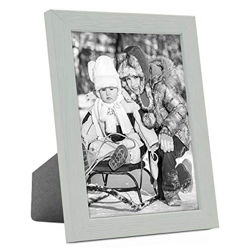 PHOTOLINI Bilderrahmen Kinderzimmer 13x18 cm Grau, Wechselrahmen farbig, Holz, Acrylglas, Made in Germany, zum Aufstellen & Aufhängen, mit Zubehör - für bunte Kinderbilder von PHOTOLINI