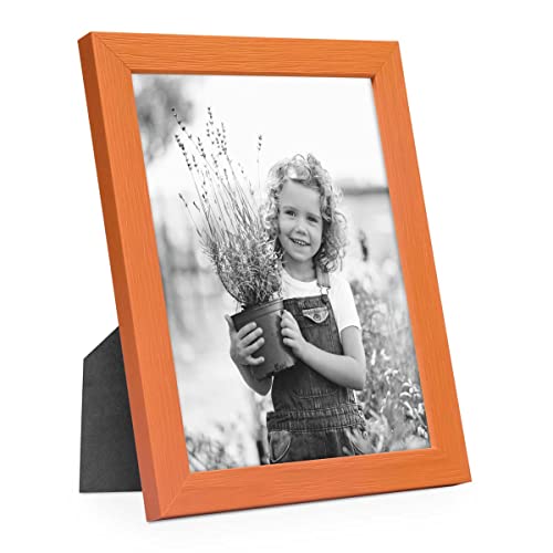 PHOTOLINI Bilderrahmen Kinderzimmer 15x20 cm Orange, Wechselrahmen farbig, Holz, Acrylglas, Made in Germany, zum Aufstellen & Aufhängen, mit Zubehör - für bunte Kinderbilder von PHOTOLINI