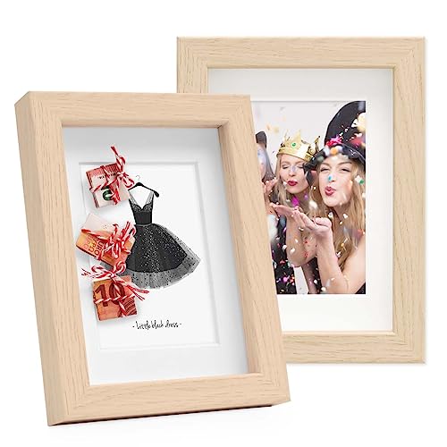 PHOTOLINI 3D Bilderrahmen zum Befüllen 13x18 Natur, 1,5 cm tiefer Objektrahmen mit Glas, 2X tiefer Bilderrahmen 13x18 Holz MDF mit Passepartout, Dicker 3D Rahmen befüllbar für Gegenstände Geschenk PHOTOLINI 3D Bilderrahmen zum Befüllen 13x18 Natur, 1,5 cm tiefer Objektrahmen mit Glas, 2X tiefer Bilderrahmen 13x18 Holz MDF mit Passepartout, Dicker 3D Rahmen befüllbar für Gegenstände Geschenk von PHOTOLINI