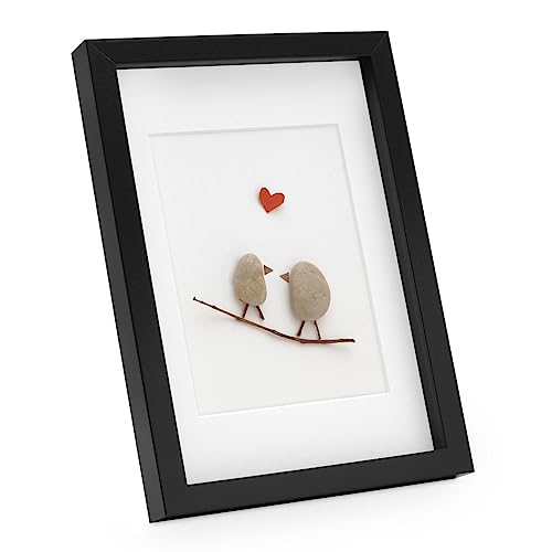 PHOTOLINI 3D Bilderrahmen zum Befüllen 21x30 A4 Schwarz, 1,5 cm tiefer Objektrahmen mit Glas, tiefer Bilderrahmen A4 21x30 Holz MDF mit Passepartout, Dicker 3D Rahmen befüllbar für Gegenstände von PHOTOLINI