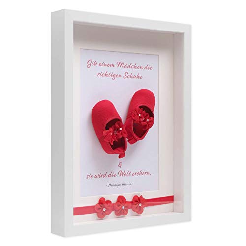 PHOTOLINI 3D Bilderrahmen zum Befüllen 30x40 Weiß groß, 3 cm tiefer Objektrahmen mit Glas, tiefer Bilderrahmen 30x40 Holz MDF mit Passepartout, Dicker 3D Rahmen befüllbar für Gegenstände Geschenk von PHOTOLINI