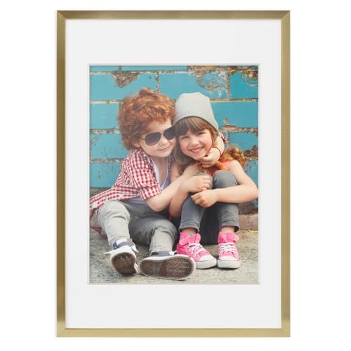 PHOTOLINI 3D Bilderrahmen zum Befüllen 50x70 Gold groß, 1,5 cm tiefer Objektrahmen mit Glas, tiefer Bilderrahmen 50x70 Holz MDF mit Passepartout, Dicker 3D Rahmen befüllbar für Gegenstände Geschenk von PHOTOLINI