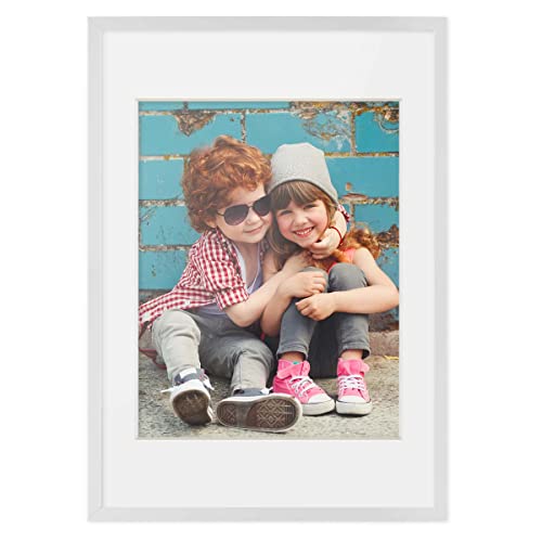 PHOTOLINI 3D Bilderrahmen zum Befüllen 50x70 Weiß groß, 1,5 cm tiefer Objektrahmen mit Glas, tiefer Bilderrahmen 50x70 Holz MDF mit Passepartout, Dicker 3D Rahmen befüllbar für Gegenstände Geschenk von PHOTOLINI