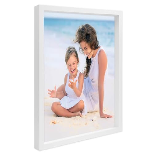PHOTOLINI 3D Bilderrahmen zum Befüllen 50x70 Weiß groß, 3 cm tiefer Objektrahmen mit Acrylglas, tiefer Bilderrahmen 50x70 Holz MDF, dicker 3D Rahmen befüllbar für Gegenstände Geschenk von PHOTOLINI