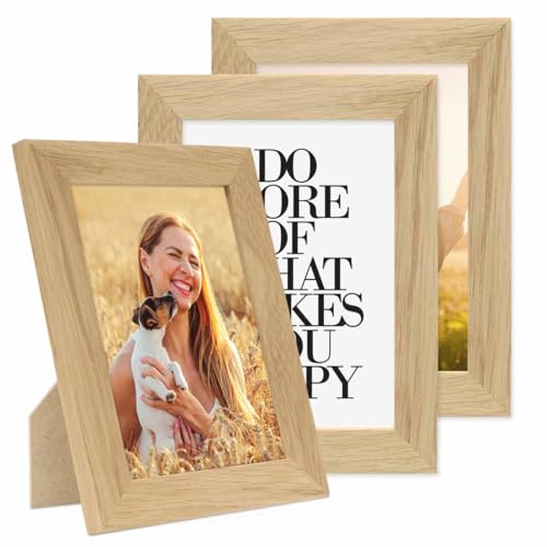PHOTOLINI 3er Bilderrahmen 13x18 Holz Eiche, Set breite Bilderrahmen 18x13, Fotorahmen 13 x 18 Holz mit Acrylglas, Picture Frame 18x13 zum Aufhängen & Aufstellen, Bilder Rahmen 13x18 für Fotos PHOTOLINI 3er Bilderrahmen 13x18 Holz Eiche, Set breite Bilderrahmen 18x13, Fotorahmen 13 x 18 Holz mit Acrylglas, Picture Frame 18x13 zum Aufhängen & Aufstellen, Bilder Rahmen 13x18 für Fotos von PHOTOLINI