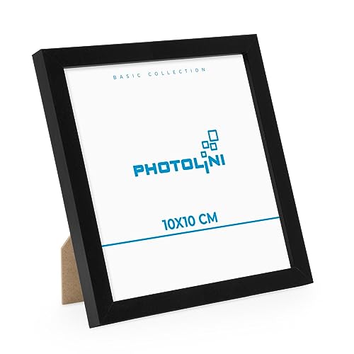 PHOTOLINI Bilderrahmen 10x10 Schwarz MDF-Holz Poster-Rahmen, bruchsicheres Acrylglas, zum Aufhängen & Aufstellen, extra Zubehör - für Fotos & Poster PHOTOLINI Bilderrahmen 10x10 Schwarz MDF-Holz Poster-Rahmen, bruchsicheres Acrylglas, zum Aufhängen & Aufstellen, extra Zubehör - für Fotos & Poster von PHOTOLINI