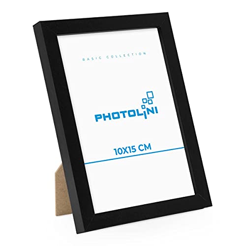 PHOTOLINI Bilderrahmen 10x15 Schwarz MDF-Holz Poster-Rahmen, bruchsicheres Acrylglas, zum Aufhängen & Aufstellen, extra Zubehör - für Fotos & Poster PHOTOLINI Bilderrahmen 10x15 Schwarz MDF-Holz Poster-Rahmen, bruchsicheres Acrylglas, zum Aufhängen & Aufstellen, extra Zubehör - für Fotos & Poster von PHOTOLINI