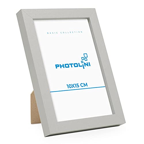 PHOTOLINI Bilderrahmen 10x15 Silber MDF-Holz Poster-Rahmen, bruchsicheres Acrylglas, zum Aufhängen & Aufstellen, extra Zubehör - für Fotos & Poster PHOTOLINI Bilderrahmen 10x15 Silber MDF-Holz Poster-Rahmen, bruchsicheres Acrylglas, zum Aufhängen & Aufstellen, extra Zubehör - für Fotos & Poster von PHOTOLINI