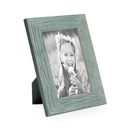 PHOTOLINI Bilderrahmen 10x15 cm Holz Blau, Echtholz-Rahmen rustikal, Strandhaus, Made in Germany, Echtglas, zum Aufhängen & Aufstellen, extra Zubehör - Treibholzlook mit einem Hauch Küstenflair PHOTOLINI Bilderrahmen 10x15 cm Holz Blau, Echtholz-Rahmen rustikal, Strandhaus, Made in Germany, Echtglas, zum Aufhängen & Aufstellen, extra Zubehör - Treibholzlook mit einem Hauch Küstenflair von PHOTOLINI