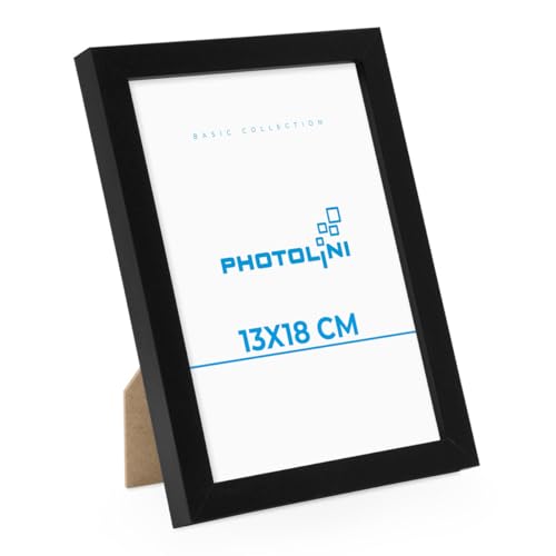 PHOTOLINI Bilderrahmen 13x18 Schwarz, Bilderrahmen 13x18 Holz MDF, Fotorahmen 13 x 18 mit Acrylglas, Bilder Rahmen 13 x18 Aufhängen & Aufstellen, Picture Frame mit Zubehör für Fotos, Poster PHOTOLINI Bilderrahmen 13x18 Schwarz, Bilderrahmen 13x18 Holz MDF, Fotorahmen 13 x 18 mit Acrylglas, Bilder Rahmen 13 x18 Aufhängen & Aufstellen, Picture Frame mit Zubehör für Fotos, Poster von PHOTOLINI