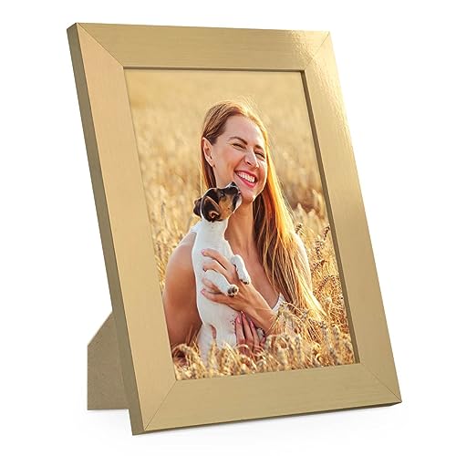 PHOTOLINI Bilderrahmen 13x18 Gold Holz MDF, breiter goldener Bilderrahmen 18x13, Fotorahmen 13 x 18 cm mit Acrylglas, Picture Frame 18x13 zum Aufhängen & Aufstellen, Bilder Rahmen 13x18 für Fotos PHOTOLINI Bilderrahmen 13x18 Gold Holz MDF, breiter goldener Bilderrahmen 18x13, Fotorahmen 13 x 18 cm mit Acrylglas, Picture Frame 18x13 zum Aufhängen & Aufstellen, Bilder Rahmen 13x18 für Fotos von PHOTOLINI