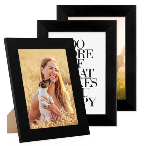 PHOTOLINI 3er Bilderrahmen 13x18 Schwarz Holz MDF, Set breite Bilderrahmen 18x13, Fotorahmen 13 x 18 cm mit Acrylglas, Picture Frame 18x13 zum Aufhängen & Aufstellen, Bilder Rahmen 13x18 für Fotos PHOTOLINI 3er Bilderrahmen 13x18 Schwarz Holz MDF, Set breite Bilderrahmen 18x13, Fotorahmen 13 x 18 cm mit Acrylglas, Picture Frame 18x13 zum Aufhängen & Aufstellen, Bilder Rahmen 13x18 für Fotos von PHOTOLINI