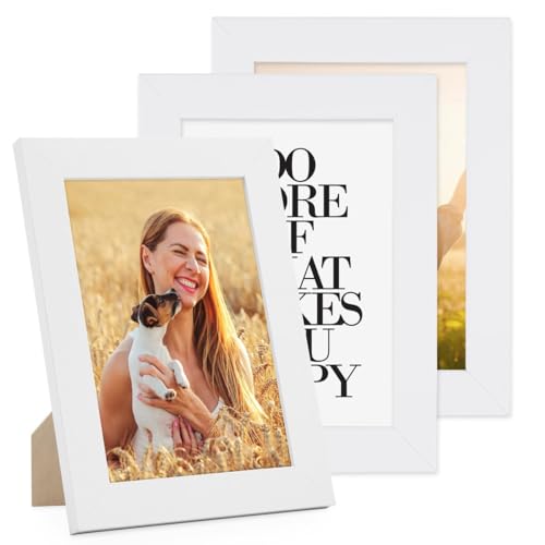 PHOTOLINI 3er Bilderrahmen 13x18 Weiß Holz MDF, Set breite Bilderrahmen 18x13, Fotorahmen 13 x 18 cm mit Acrylglas, Picture Frame 18x13 zum Aufhängen & Aufstellen, Bilder Rahmen 13x18 für Fotos PHOTOLINI 3er Bilderrahmen 13x18 Weiß Holz MDF, Set breite Bilderrahmen 18x13, Fotorahmen 13 x 18 cm mit Acrylglas, Picture Frame 18x13 zum Aufhängen & Aufstellen, Bilder Rahmen 13x18 für Fotos von PHOTOLINI