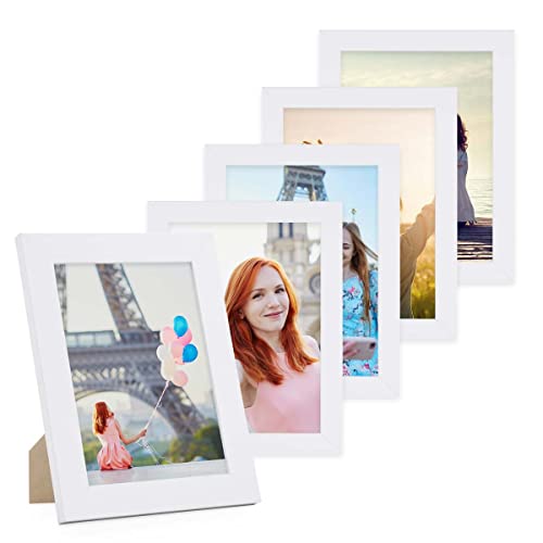 PHOTOLINI Bilderrahmen 13x18 Weiß Holz MDF, 5er Set breite Bilderrahmen 18x13, Fotorahmen 13 x 18 cm mit Acrylglas, Picture Frame 18x13 zum Aufhängen & Aufstellen, Bilder Rahmen 13x18 für Fotos PHOTOLINI Bilderrahmen 13x18 Weiß Holz MDF, 5er Set breite Bilderrahmen 18x13, Fotorahmen 13 x 18 cm mit Acrylglas, Picture Frame 18x13 zum Aufhängen & Aufstellen, Bilder Rahmen 13x18 für Fotos von PHOTOLINI